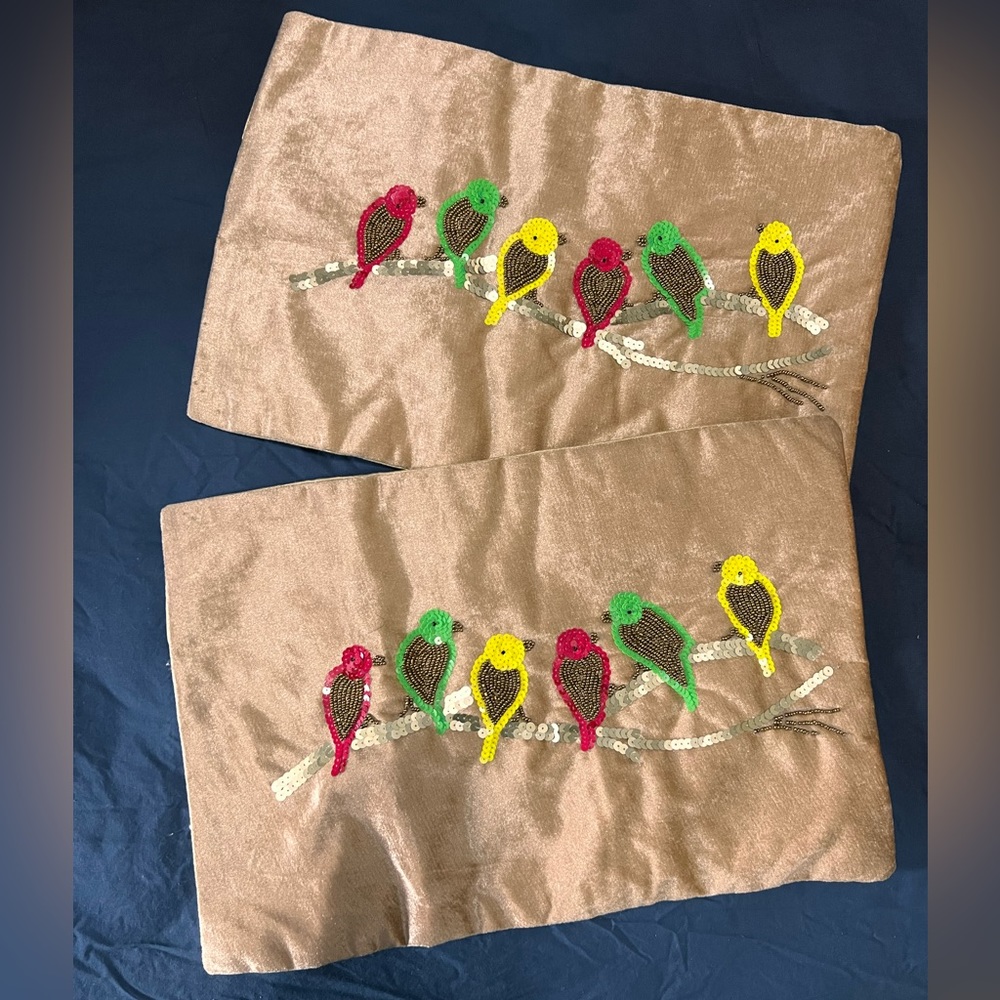 Hand embroidered cushion covers ( set of 2)